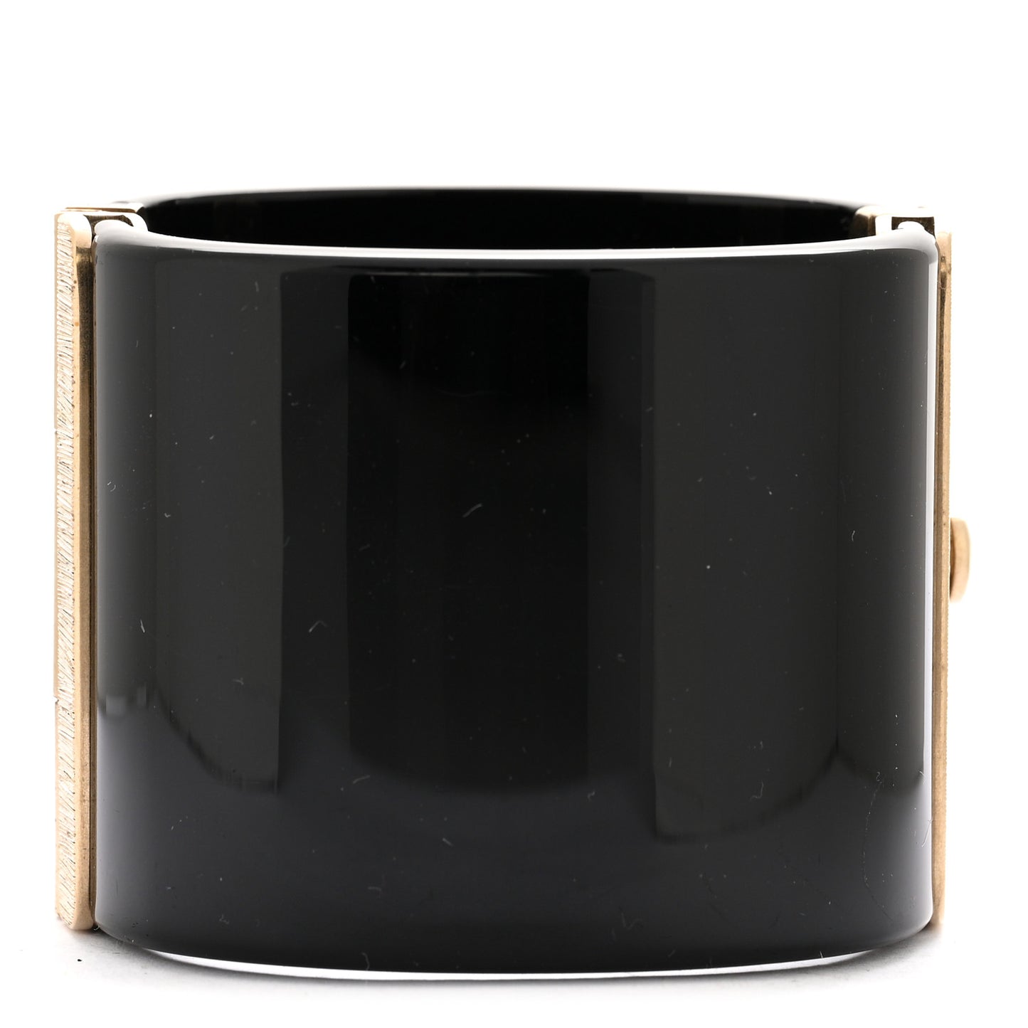 Resin Gripoix Cabochon CC Cuff Red Black Gold