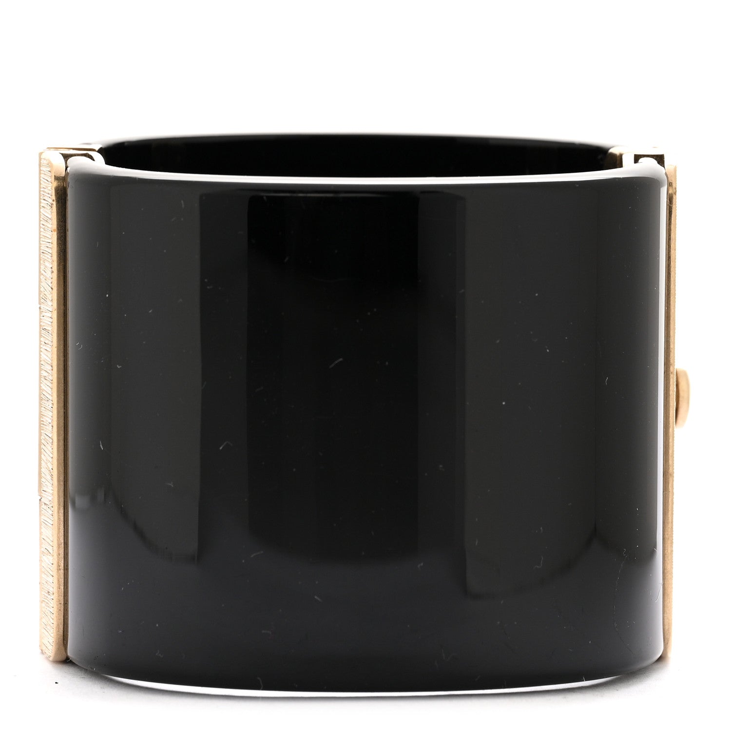 Chanel Resin Gripoix Cabochon CC Cuff Red Black Gold 3 of 7