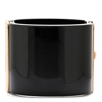 Chanel Resin Gripoix Cabochon CC Cuff Red Black Gold 3 of 7