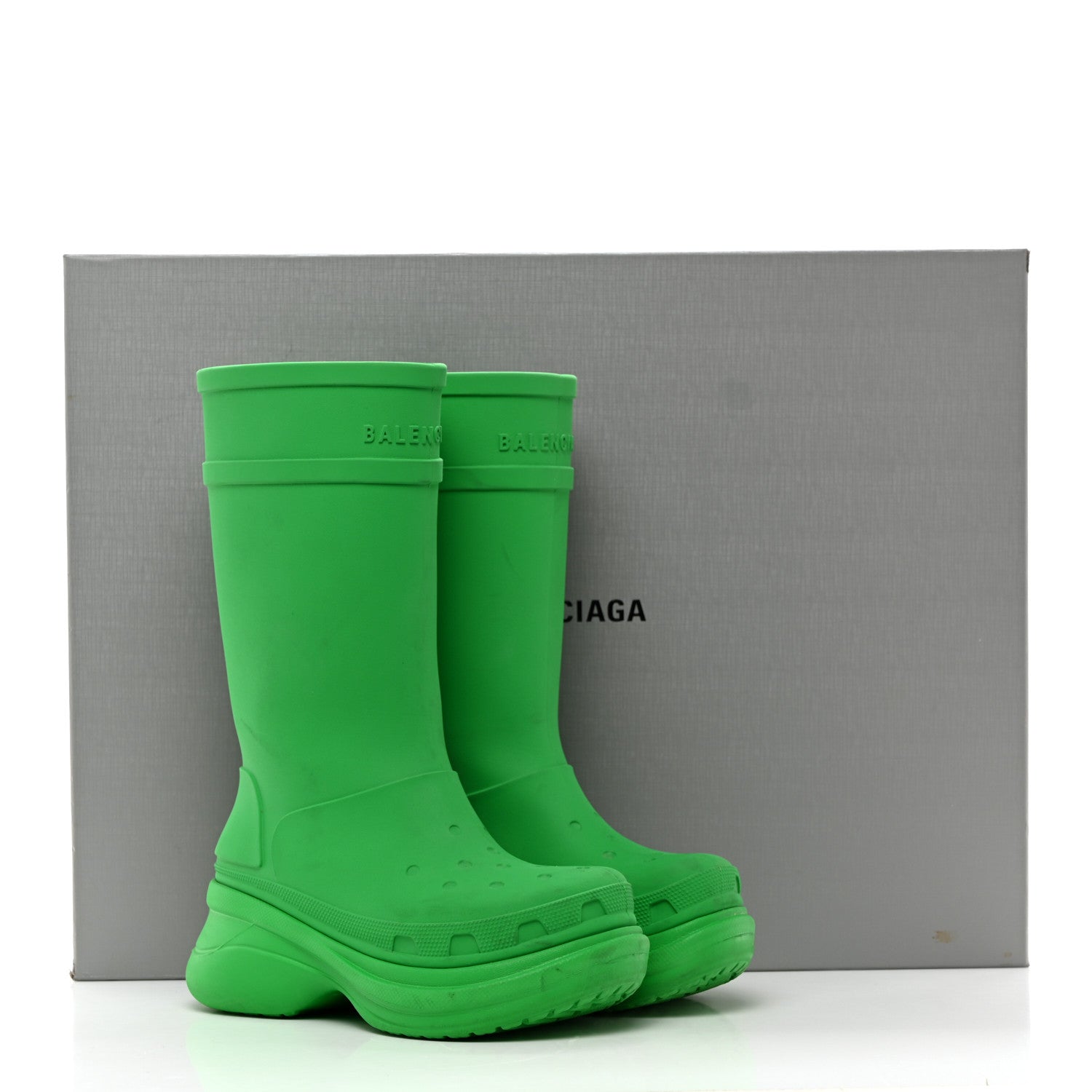 Balenciaga X CROCS Rubber Womens Rain Boots 39 Grass Green 10 of 10