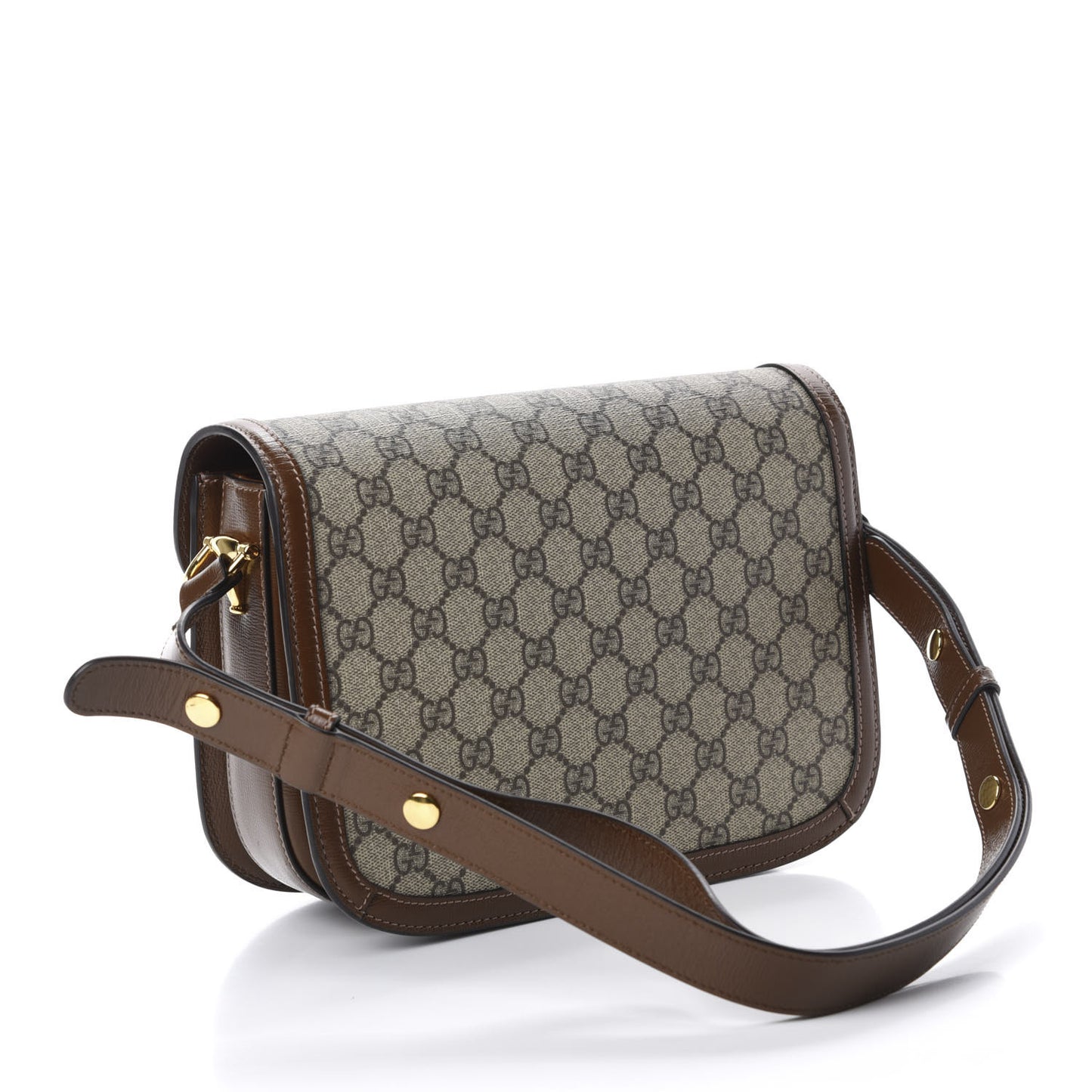 GG Supreme Monogram Horsebit 1955 Shoulder Bag Beige Brown Sugar