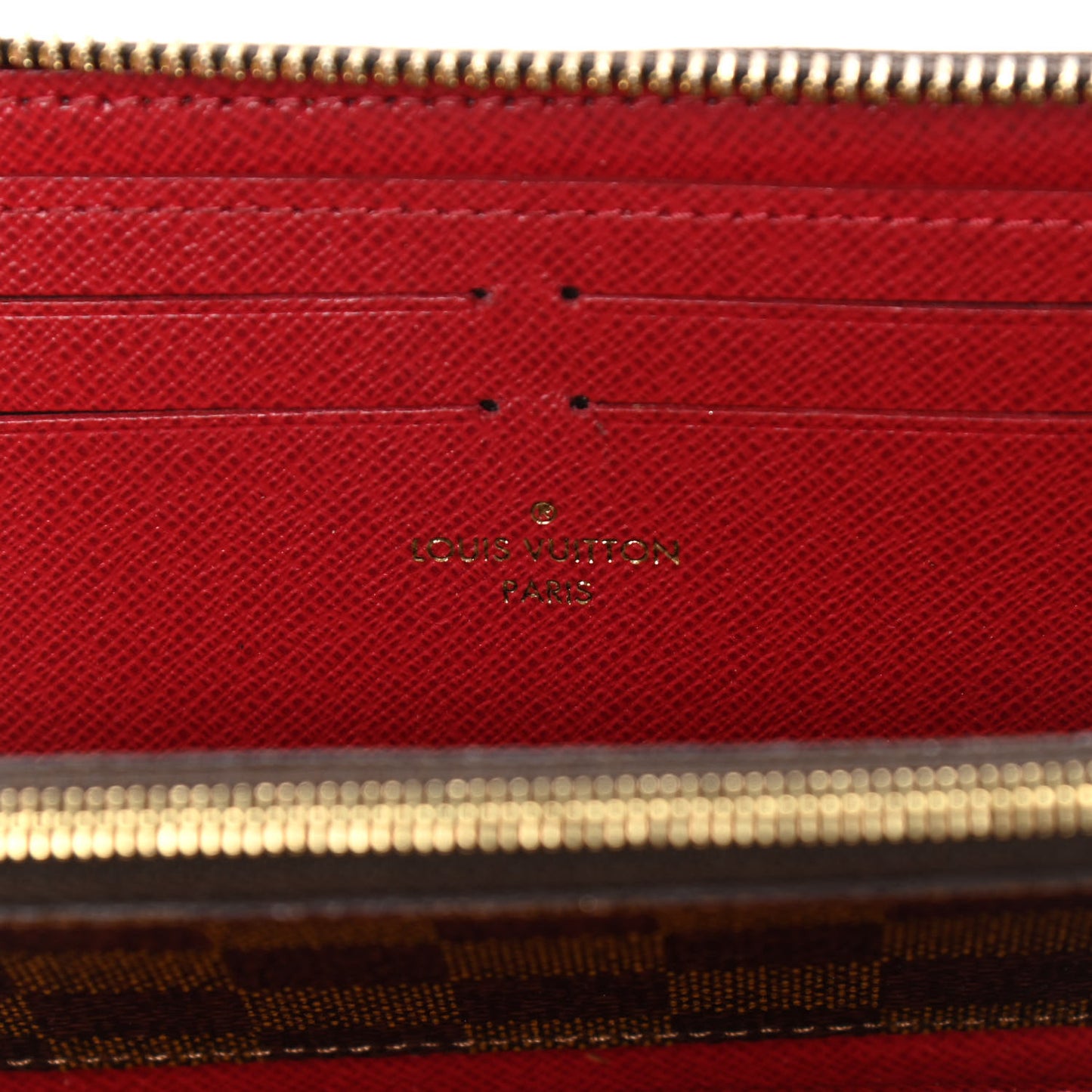 Damier Ebene Clemence Wallet Cherry