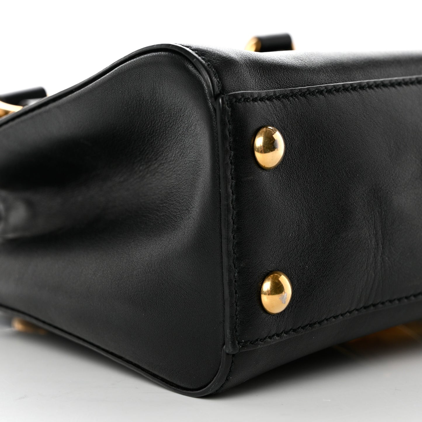Calfskin Medium Sylvie Top Handle Tote Black