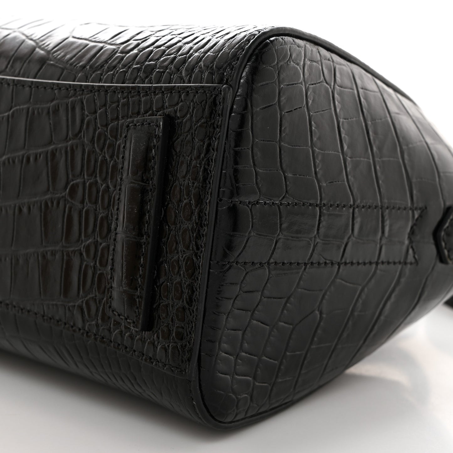 Calfskin Crocodile Embossed Mini Antigona Black