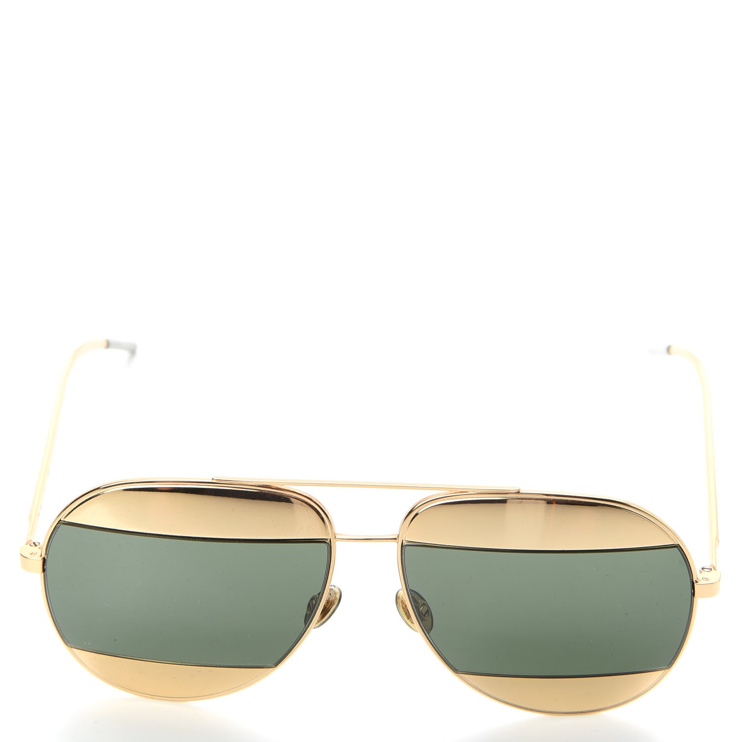 Christian Dior Metal Split 1 Aviator Sunglasses Gold 2 of 7