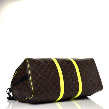 Louis Vuitton Monogram Macassar Keepall Bandouliere 50 Florescent Yellow 3 of 9