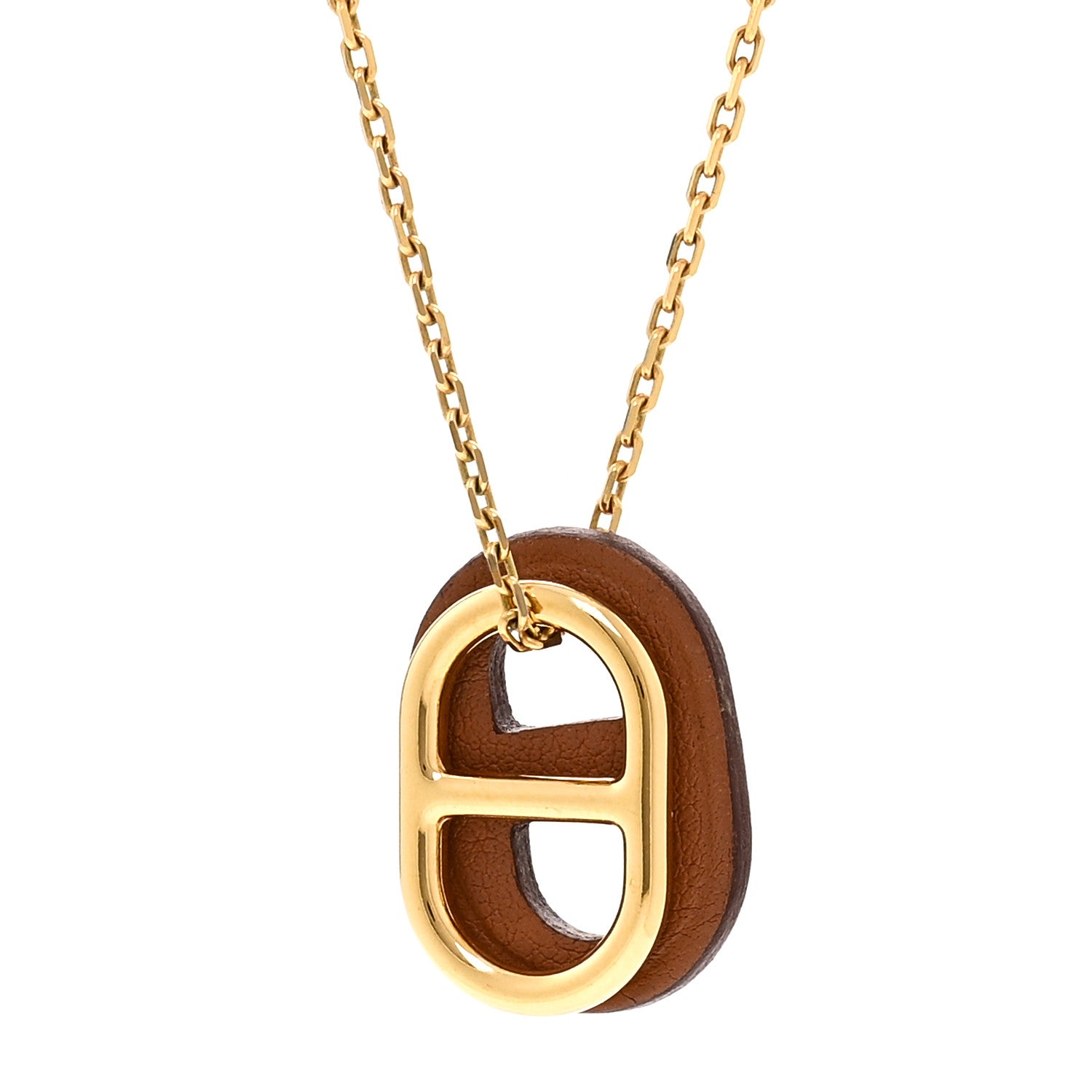 Hermes Swift O'Maillon Pendant Necklace Gold 4 of 7