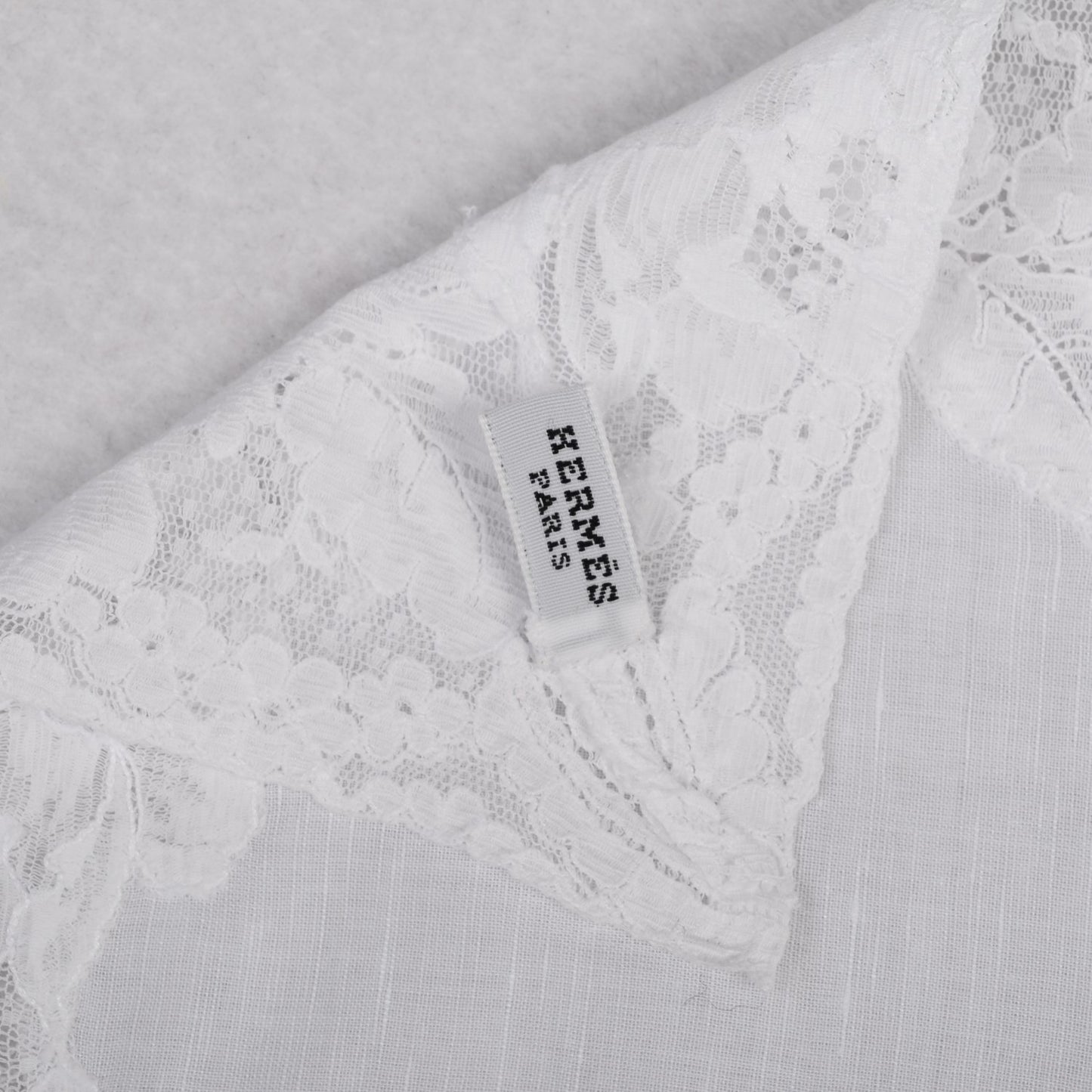Cotton Lace Handkerchief Scarf White