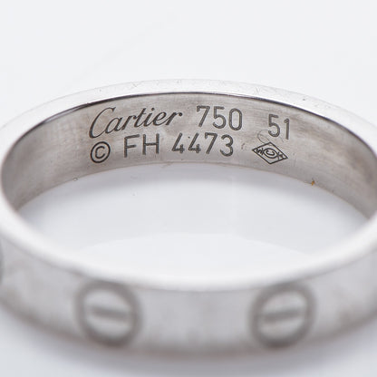 Cartier 18K White Gold 4mm LOVE Wedding Band Ring 51 5.75 3 of 8