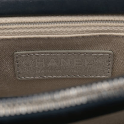 Chanel Calfskin Tweed Quilted Small Tote Navy Multicolor 6 of 13