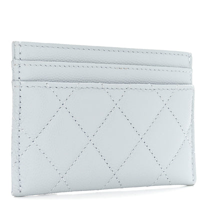 Chanel Caviar Quilted Crystal CC Card Holder Light Blue 3 of 8
