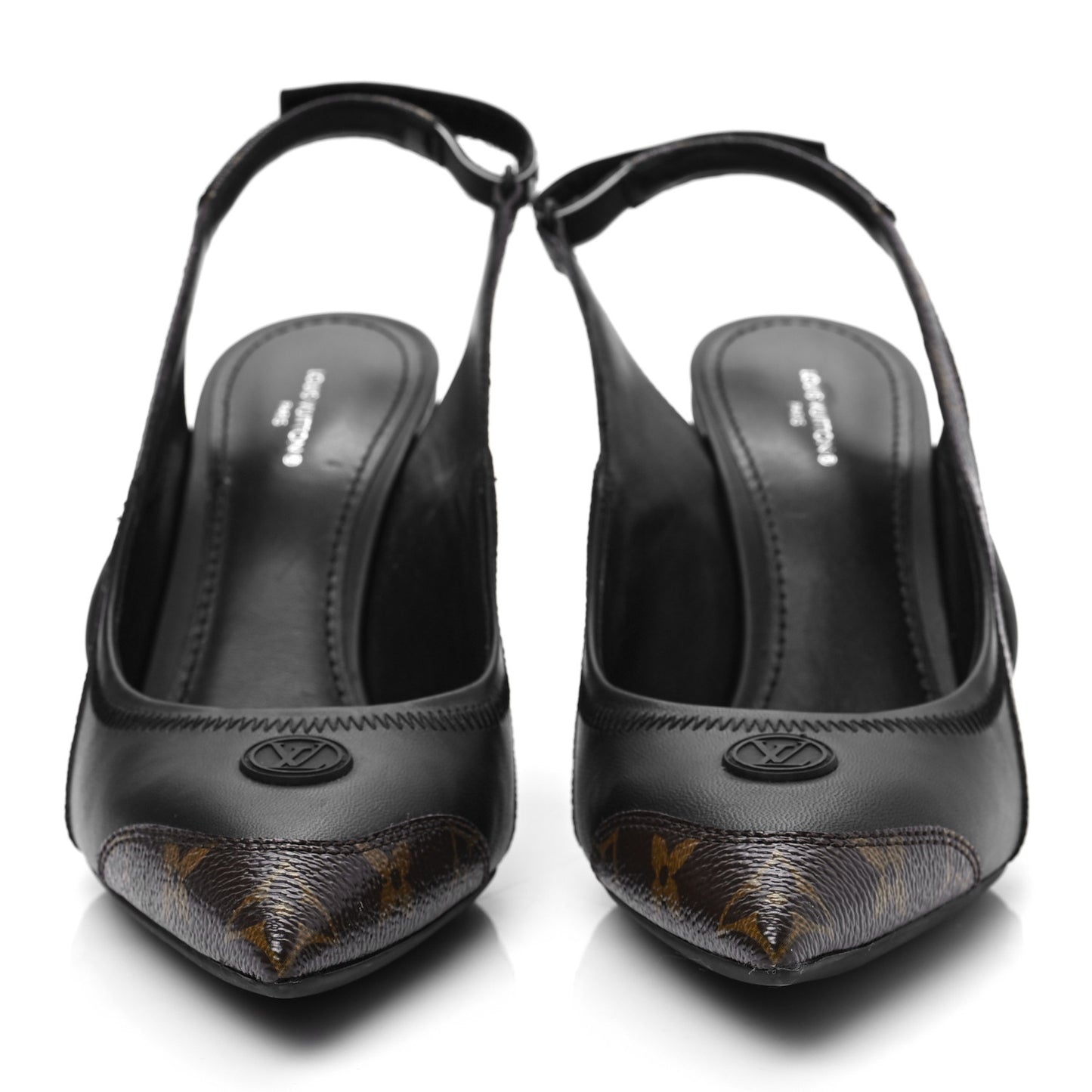 Patent Monogram Archlight Slingback Pumps 40 Black