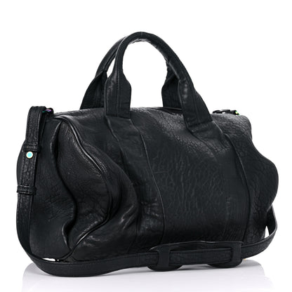 Alexander Wang Pebbled Lambskin Rocco Matte Black Iridescent Hardware 3 of 13