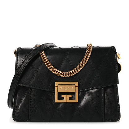 Givenchy Goatskin Quilted Small GV3 Shoulder Bag Black 1 of 9
