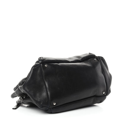 Chanel Lambskin Lax Accordion Hobo Black 4 of 10