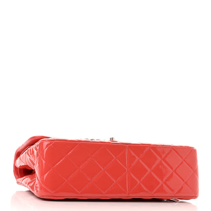 Chanel Patent Quilted Jumbo Double Flap Coral 4 of 11