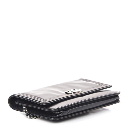 Chanel Glazed Calfskin Boy Wallet On Chain WOC Black 4 of 18