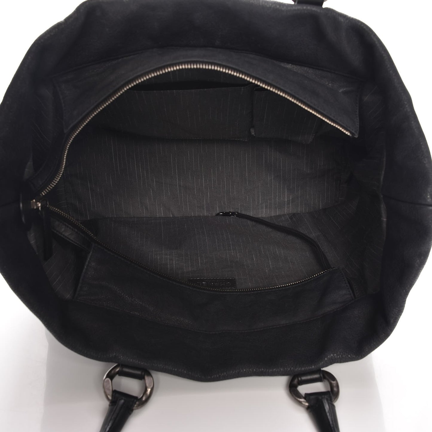 Washed Calfskin Tote Black
