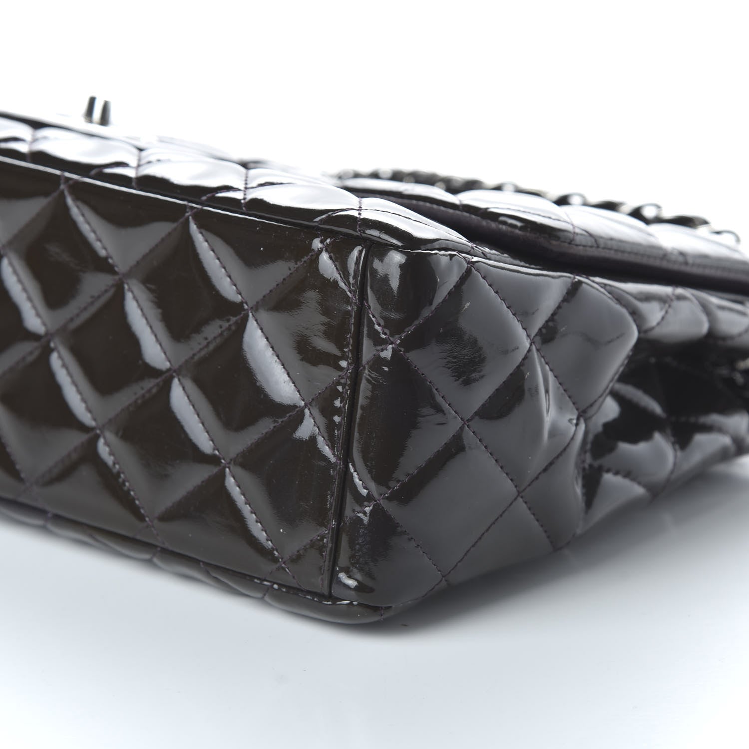 Chanel Patent Quilted Maxi Single Flap Dark Purple 7 of 11