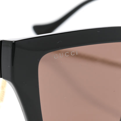 Gucci Acetate Square Frame Chain Sunglasses GG1023S Black 7 of 7