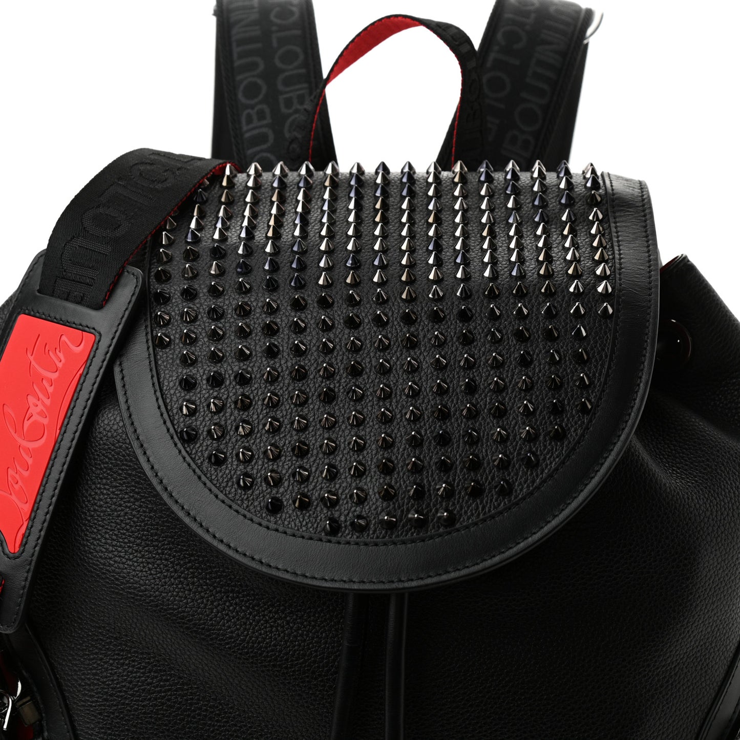 Calfskin Spiked Explorafunk Backpack Black