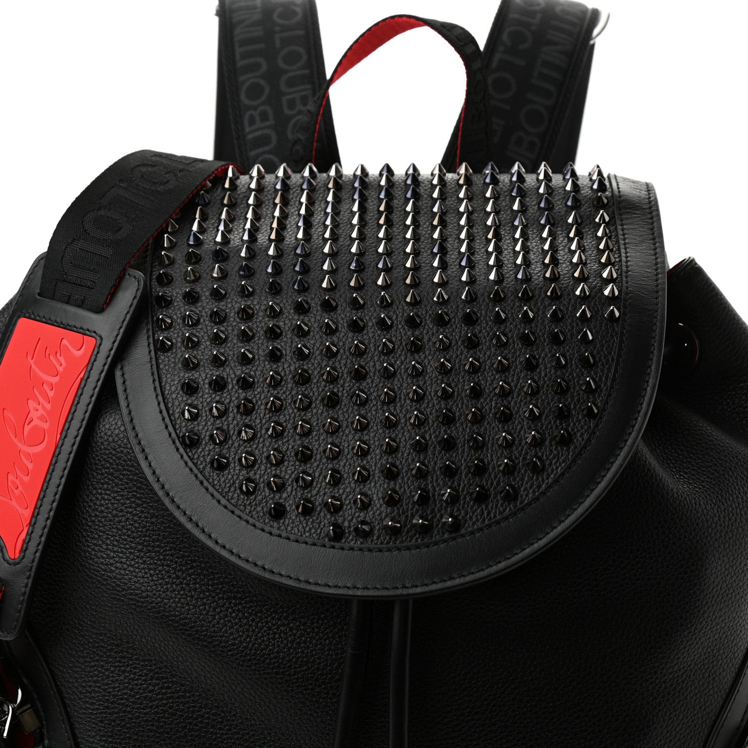 Christian Louboutin Calfskin Spiked Explorafunk Backpack Black 7 of 9