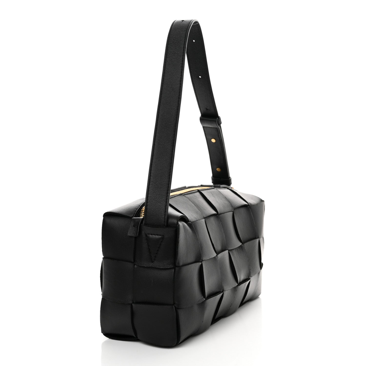 Bottega Veneta Lambskin Maxi Intrecciato Brick Cassette Bag Black 3 of 15