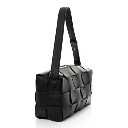 Bottega Veneta Lambskin Maxi Intrecciato Brick Cassette Bag Black 3 of 15