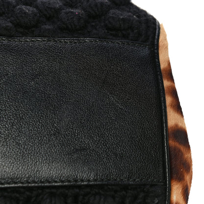 Dolce & Gabbana Calf Hair Leopard Print Knit Miss Sicily Satchel Black Naturale 23 of 29