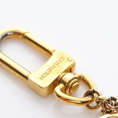 Louis Vuitton Brass Enamel Fleur De Monogram Bag Charm Chain Gold 4 of 5