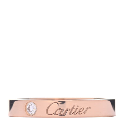 Cartier 18K Pink Gold Diamond 3mm C De Cartier Wedding Band Ring 49 4.75 1 of 5
