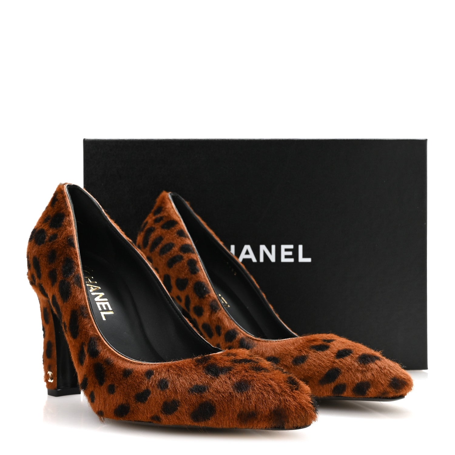 Chanel Pony Hair Lambskin Pumps 40 Brown Black 9 of 9