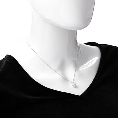 Tiffany 18K White Gold Diamond Pearl 7.5mm Pendant Necklace 2 of 6