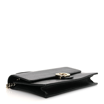 Gucci Dollar Calfskin Interlocking G Chain Wallet Black 4 of 14