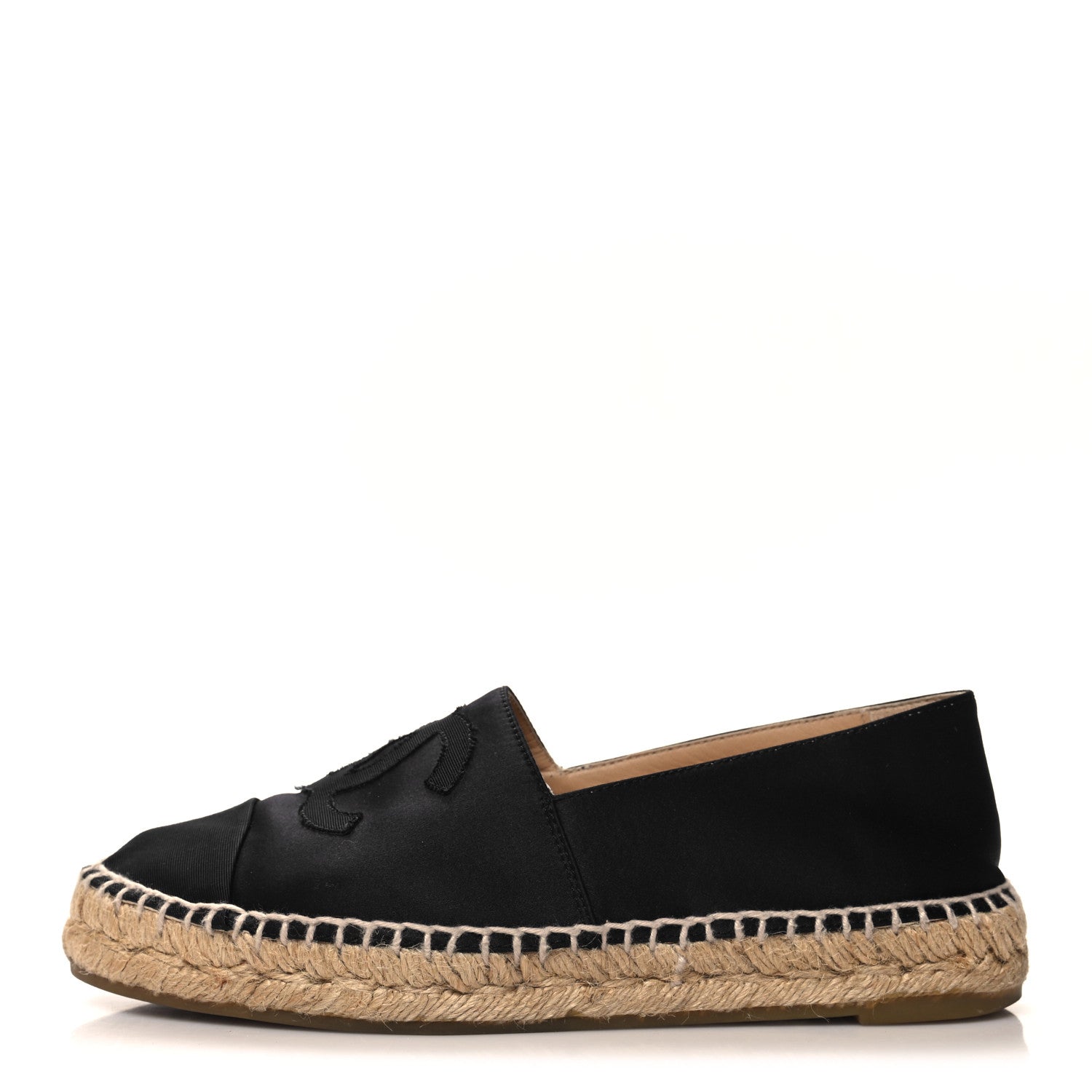 Chanel Satin Grosgrain CC Espadrilles 37 Black 1 of 10