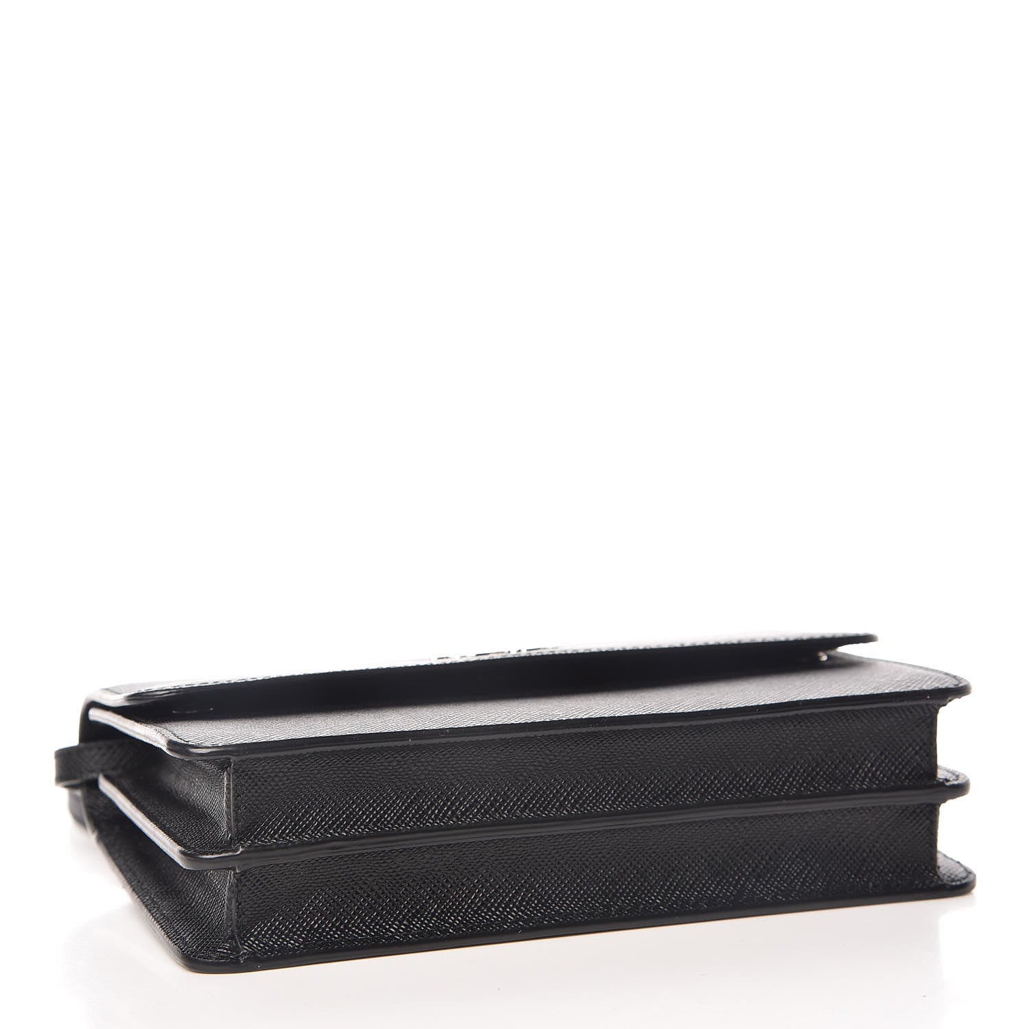 Prada Saffiano Crossbody Wallet Black 4 of 9