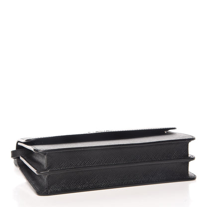 Prada Saffiano Crossbody Wallet Black 4 of 9