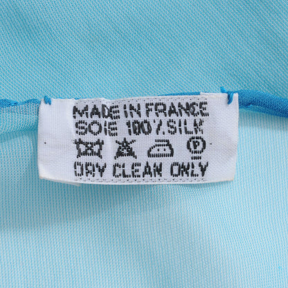 Hermes Silk Mousseline Pointu Triangle Scarf Bleu 7 of 12