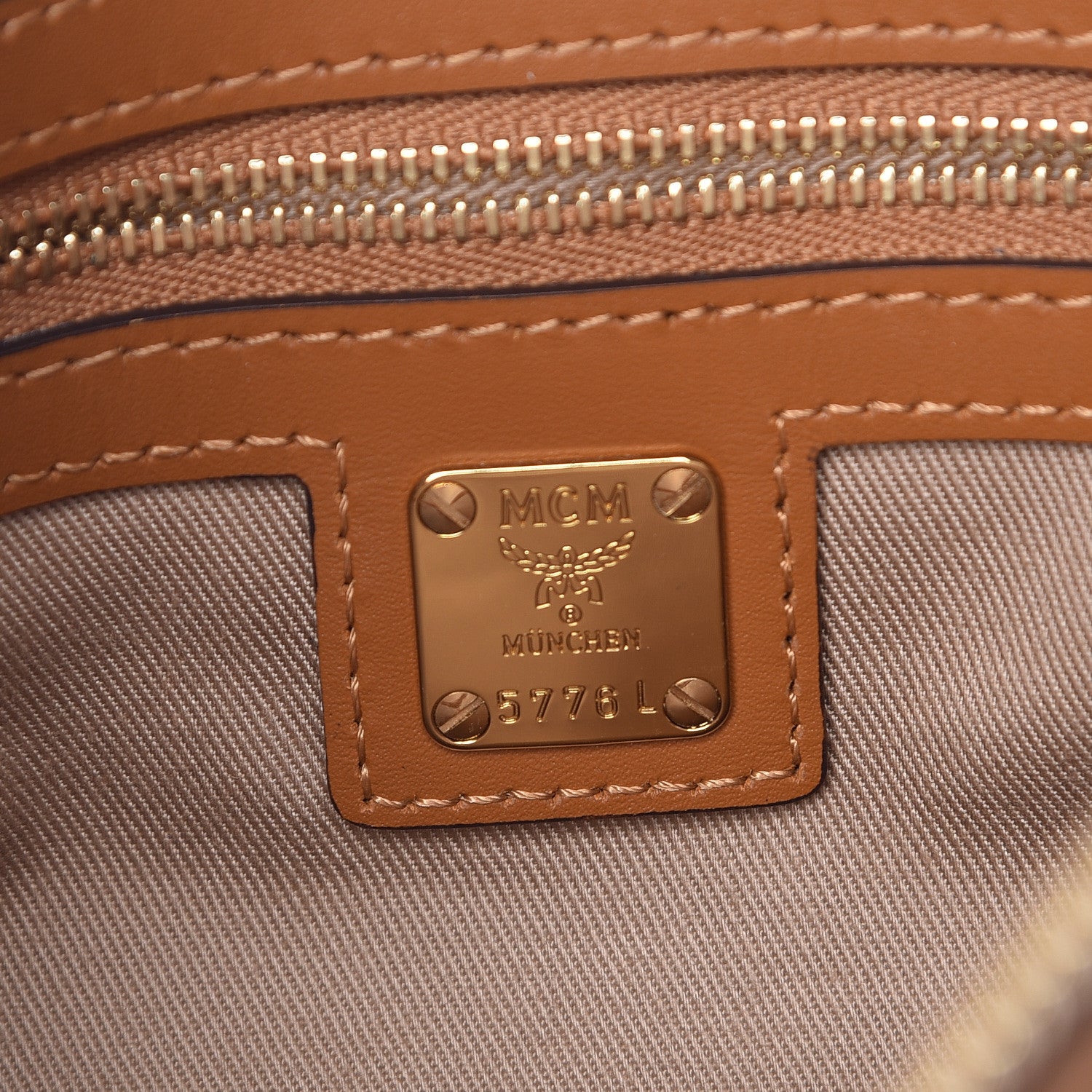 MCM Visetos Medium Crossbody Pouch Cognac 6 of 10