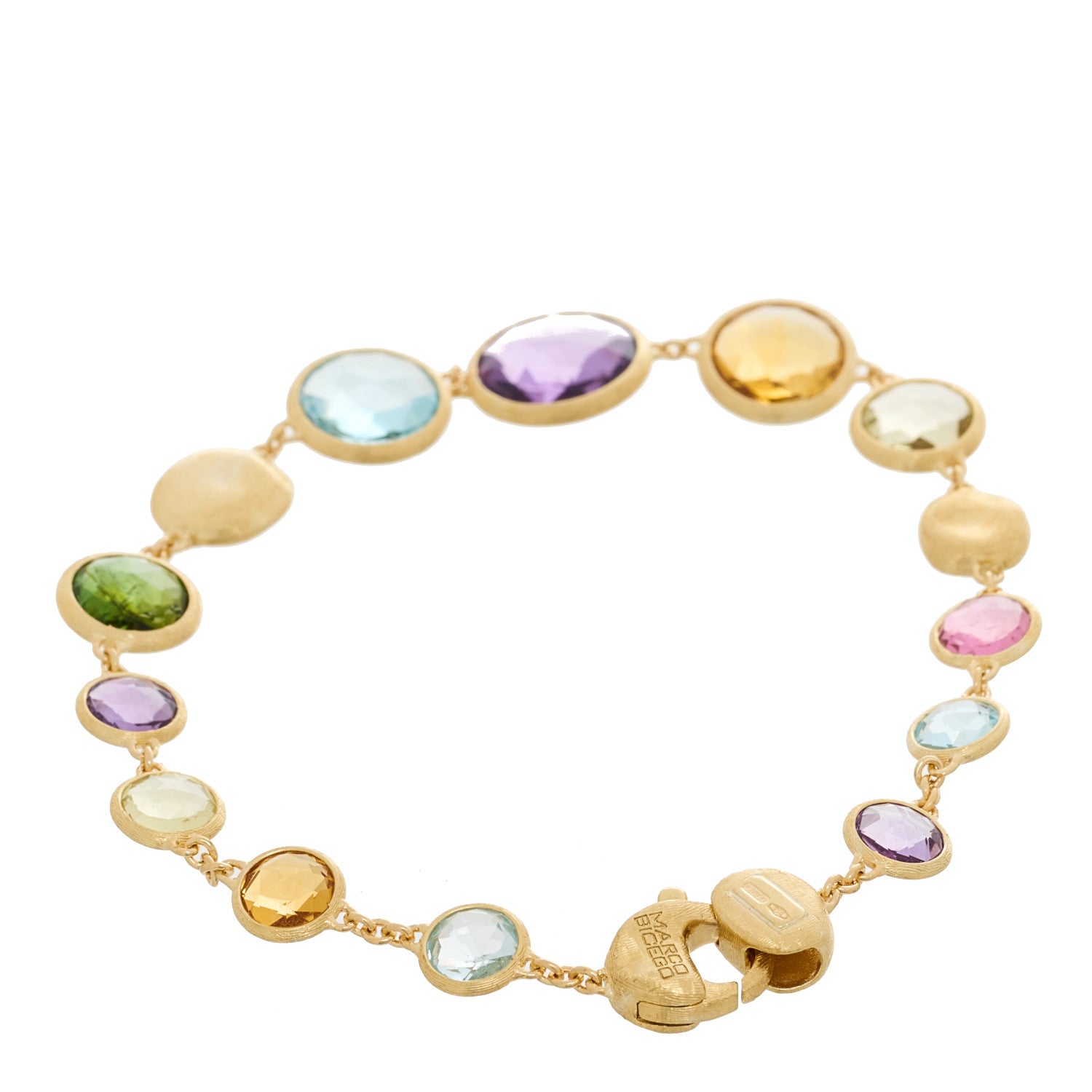 Marco Bicego 18K Yellow Gold Multi Gemstone Jaipur Color Graduated Bracelet 2 of 4