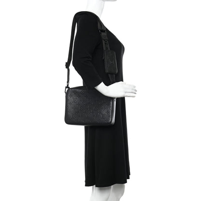 Louis Vuitton Calfskin Monogram Shadow Duo Messenger Black 2 of 11