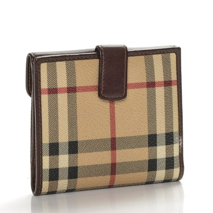 Burberry Haymarket Check Compact Wallet Brown 3 of 5
