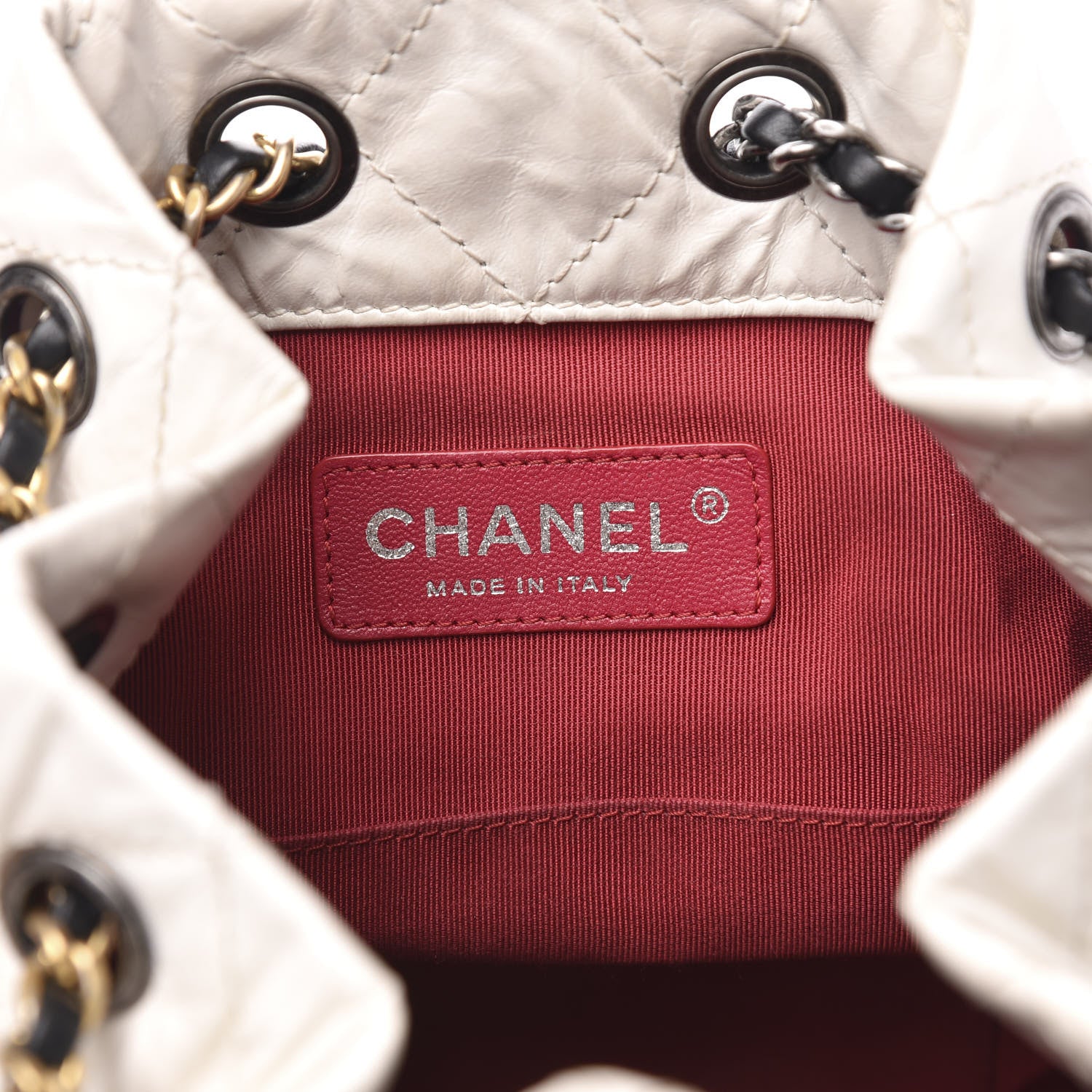 Chanel Aged Calfskin Quilted Small Gabrielle Backpack Black White 5 of 12