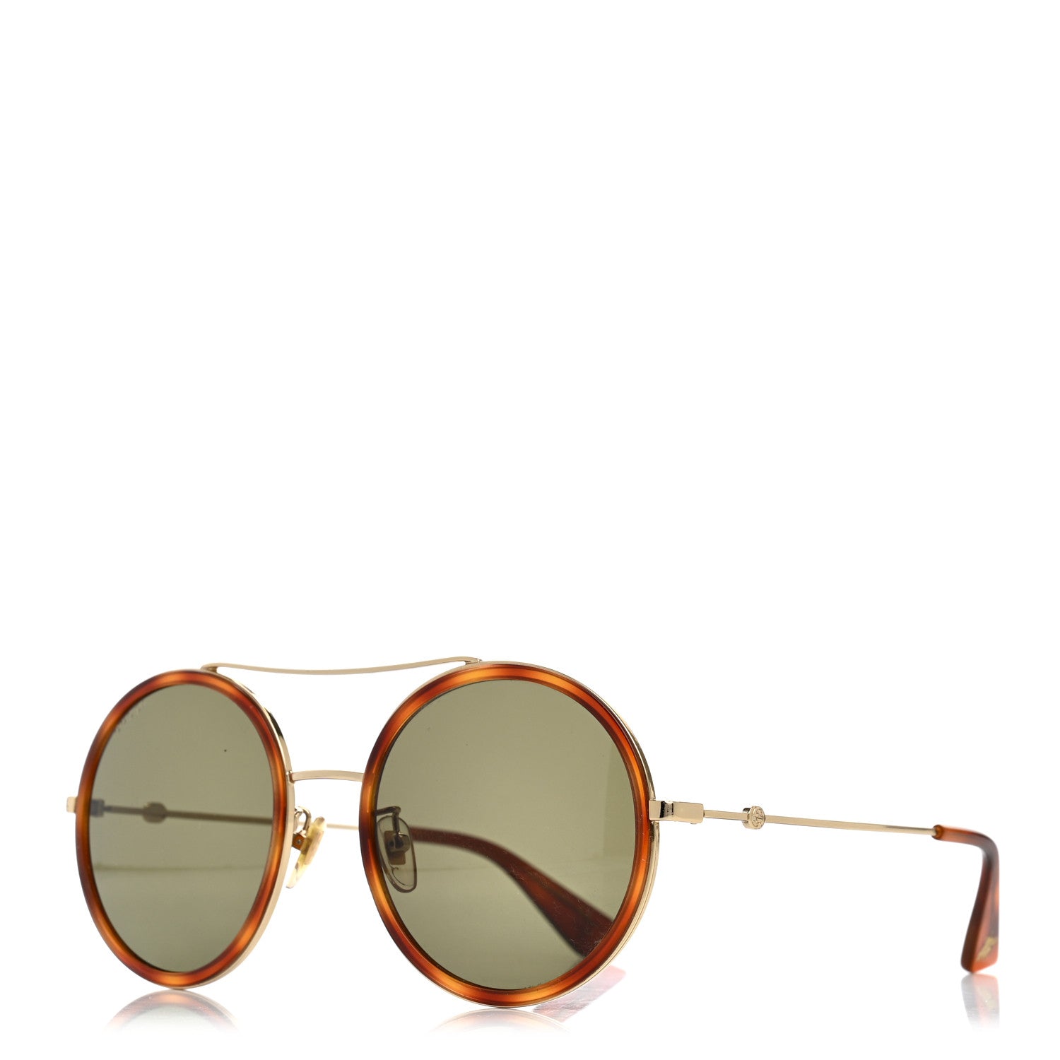 Gucci Round Sunglasses GG0061S Tortoise 1 of 8
