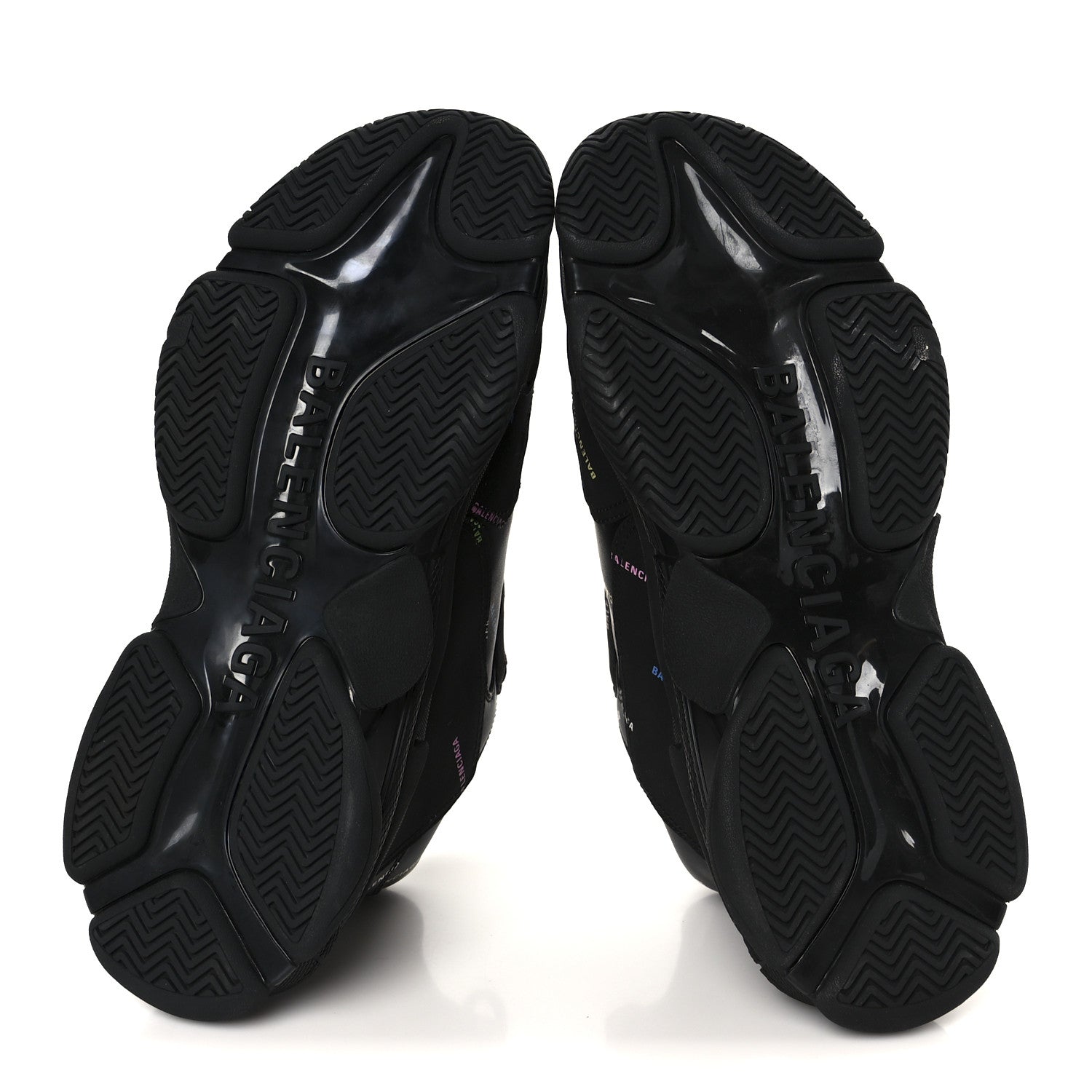 Balenciaga Technical Fabric Allover Logo Mens Triple S Sneakers 44 Black Multicolor 6 of 10
