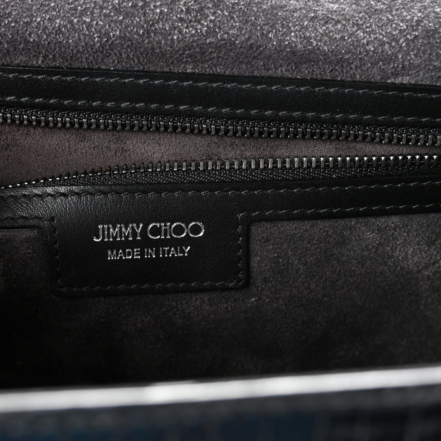 Jimmy Choo Calfskin Crocodile Embossed Madeline Top Handle Black 6 of 9