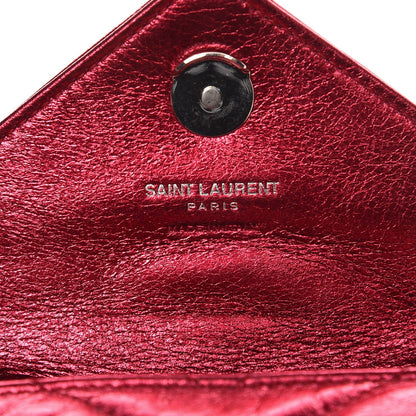 Saint Laurent Metallic Calfskin Chevron Monogram Micro Crossbody Bag Elect 6 of 7