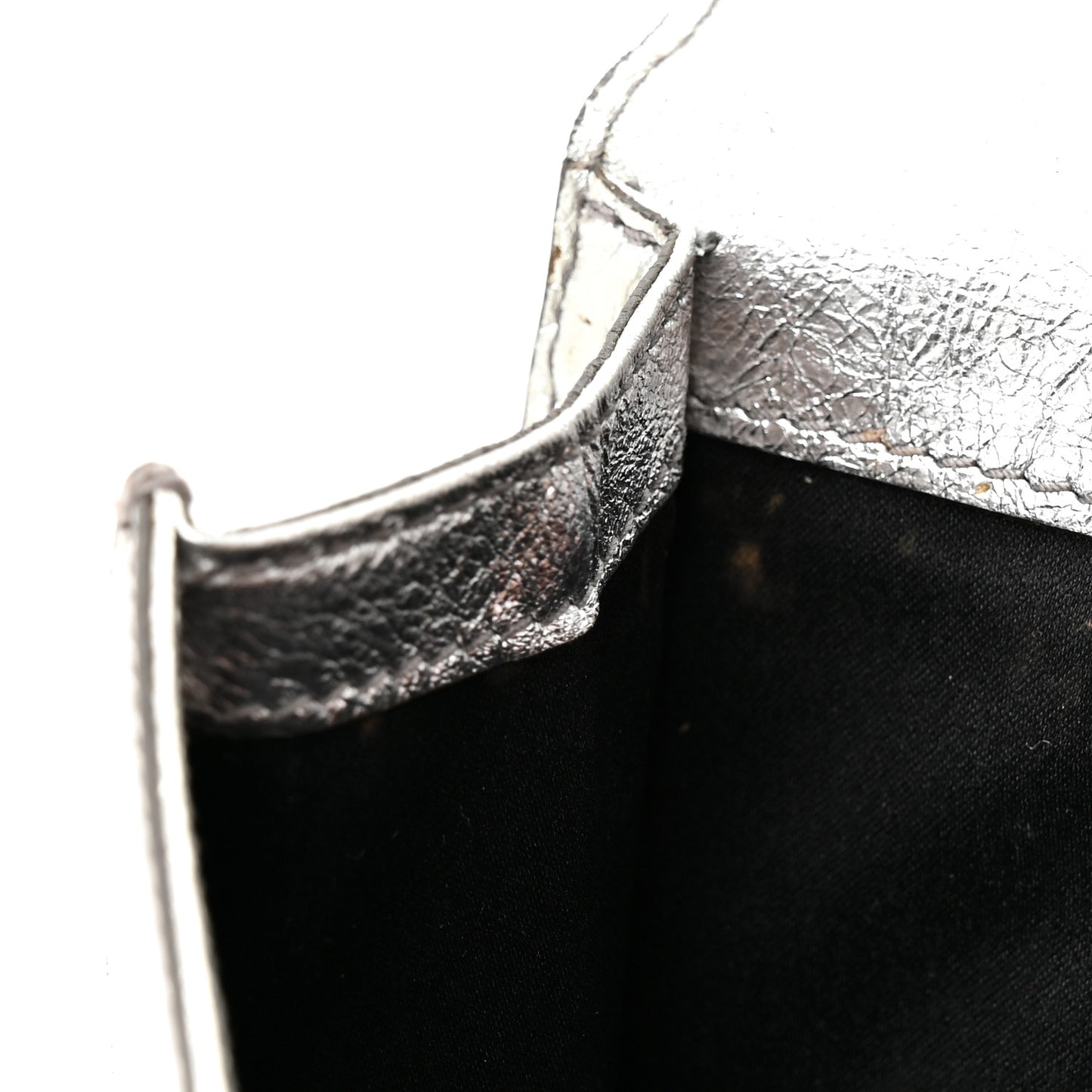 Metallic Calfskin Monogram Large Belle De Jour Clutch Silver
