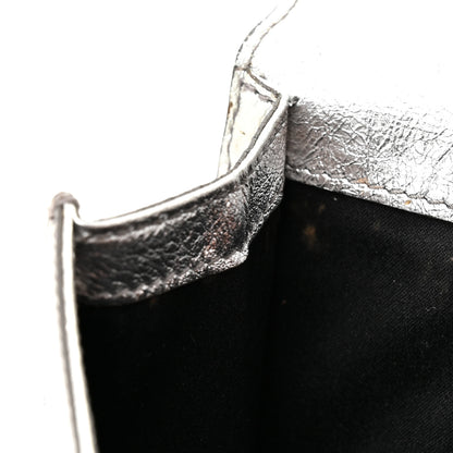 Saint Laurent Metallic Calfskin Monogram Large Belle De Jour Clutch Silver 8 of 11