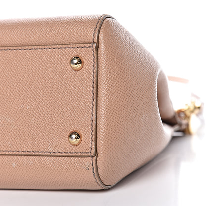 Dolce & Gabbana Dauphine Calfskin Medium Miss Sicily Satchel Tortora Sand 13 of 13